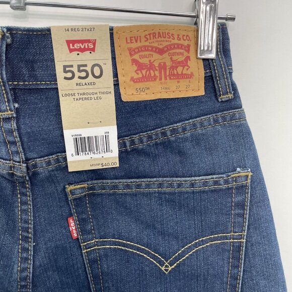 Levi’s 550 Jeans Relaxed Tapered Leg Denim Kids Youth 14R 27x27 - Picture 3 of 10